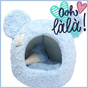 🏰 Disney Mickey Mouse Blue Plush Cat Bed + Toy🐾